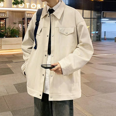 Hipsn  -  Autumn/Winter New jacket Hong Kong style Polo Collar Casual Suede Jacket Fashion Trendy Men's Coat