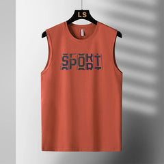 Hipsn  -  Fashion O-Neck Printed Letter Tank Top T-Shirts Men's Clothing Summer New Loose All-match Tops Casual Sleeveless Tee Shirt