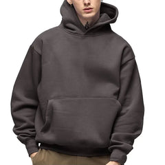 Hipsn  -  500GSM Heavy Weight Fashion Men's Hoodies New Autumn Winter Casual Thick Cotton Men's Top Solid Color Hoodies Sweatshirt Male