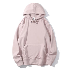 Hipsn  -   Autumn Winter New Hoodies Men Thick 600g Fabric Minimalist Solid Basic Oversize Sweatshirts Quality Jogger Women Pink Pullovers